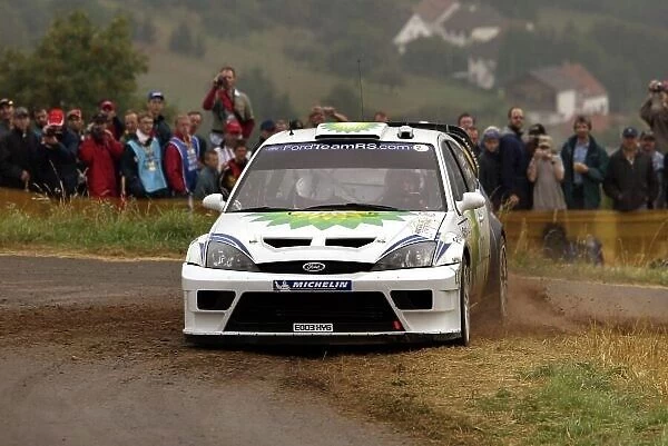 2003 FIA World Rally Champs. Round eight, Deutschland Rally 24th-27th July 2003. Francois Duval, Ford, action