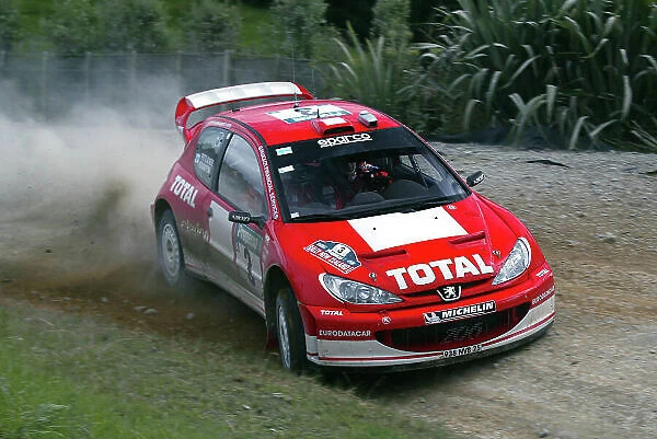 2003 FIA World Rally Champs. Round Four, New Zealand, 10th - 13th April 2003 Harri Rovanpera, Peugeot, action. World Copyright: McKlein / LAT
