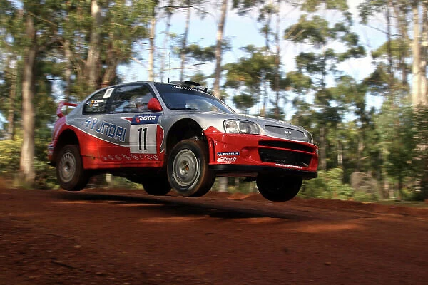 2003 FIA World Rally Champs. Round Ten Telstra Rally Australia 4th-7th September 2003. Freddy Loix, Hyundai, Action