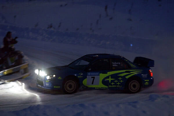 2003 FIA World Rally Champs. Round Two, Sweden, 6th-9th February 2003 Petter Solberg, Subaru, action. World Copyright: McKlein / LAT