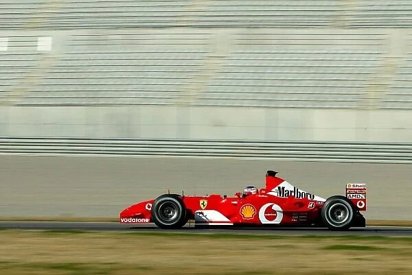 2003 Formula One Testing. Rubens Baricello, Ferrari F2003. Valencia, Spain. 11th Februeary 2003. World Copyright: Spinney  /  LAT Photographic. Ref. : 11mb Digital Image Only