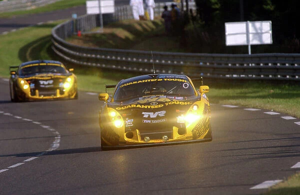 2003 Le mans 24 Hours Le Mans, France. 11th June 2003 The TVR of Stanton / Hay / Barff leads the team car of Sugden / Jordan / Caine, action. World Copyright: Geoff Bloxham / LAT Photographic ref: Digital Image Only