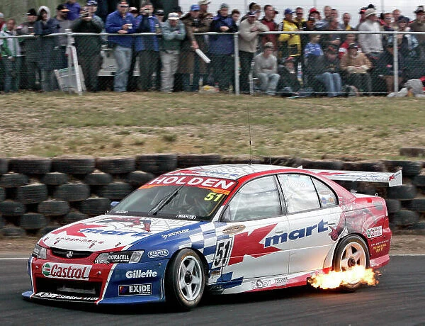 2004 Australian V8 Supercars Symmons Plain Raceway, Tasmania. November 14th. V8 Supercar driver Greg Murphy keeps his championship hopes alive after finishing 2nd in Round 12