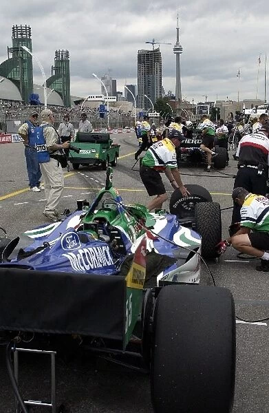 2004 Champ Car World Series: Herdez Competition cars in the pits at the Molson Indy Toronto. Toronto, Ont. Can. July 9, 2004