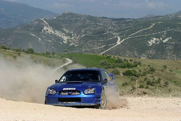 2004 FIA World Rally Champs. Round five, Cyprus Rally. 14th- 16th May 2004. Alistair Ginley, Subaru, action. World Copyright: McKlein / LAT