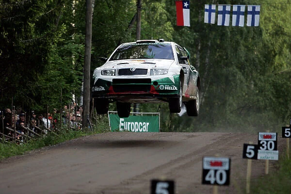 2004 FIA World Rally Champs. Round nine, Neste Rally Finland. 5th - 8th August 2004. Armin Schwarz, Skoda, action. World Copyright: McKlein / LAT