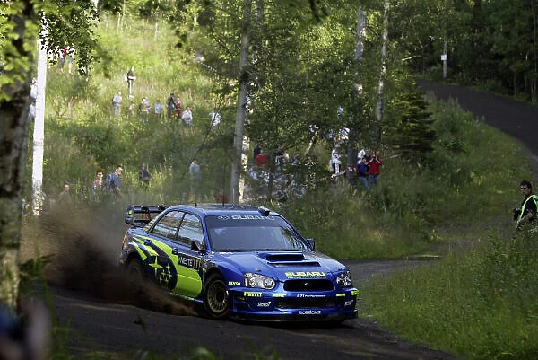 2004 FIA World Rally Champs. Round nine, Neste Rally Finland. 5th - 8th August 2004. Petter Solberg, Subaru, action. World Copyright: McKlein / LAT