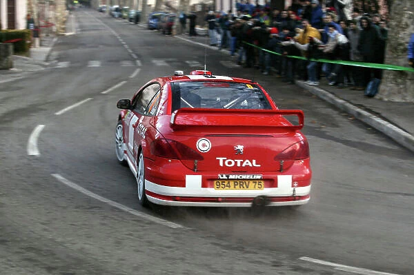 2004 FIA World Rally Champs. Round one, Monte Carlo Rally. 22nd-25th January 2004. Freddy Loix, Peugeot, action