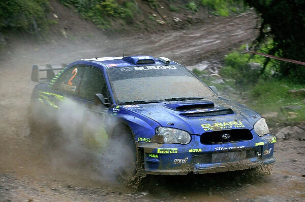 2004 FIA World Rally Champs. Round six, Acropolis Rally. 3rd-6th June 2004. Mikko Hirvonen, Subaru, action. World Copyright: McKlein / LAT