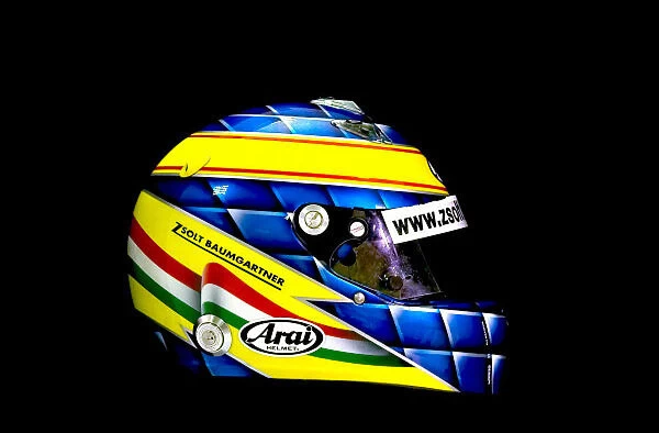 2004 Formula One - Driver Helmets Zsolt Baumgartner, Minardi PS04. Photo: Minardi ref: Digital Image Only