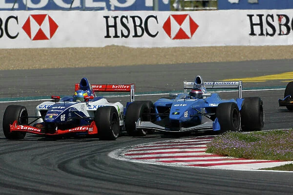 2004 Formula Renault V6 Eurocup Magny-Cours, France. 1st - 2nd May 2004. Ryan Sharp (Jenzer Motorsport) battles with Giorgio Mondini (EuroInternational), action. World Copyright: Photo4 / LAT Photographic ref: Digital Image Only