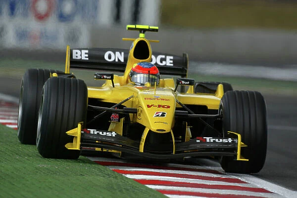 2004 French Grand Prix-Friday practice, Magny-Cours, France. 2nd July 2004. Giorgio Pantano, Jordan Ford EJ14, action. World Copyright LAT Photographic. Digital Image only (a high res version is available on request)