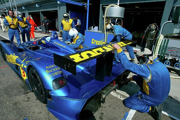 2004 Le Mans Endurance Series, Monza, Italy. 8th May 2004. The Creation Autosportif DBA 4-Zytek with Nicolas Minassian at the wheel comes in for a routine pitstop. World Copyright: Brooks / LAT Photographic. Ref: Digital Image only