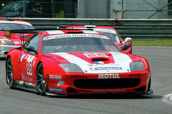 2004 Le Mans Endurance Series, Monza, Italy. 8th May 2004. Larbre Ferrari 550 of Lamy, Bouchut and Zacchia. World Copyright: Brooks / LAT Photographic. Ref: Digital Image only