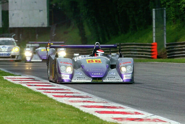 2004 Le Mans Endurance Series, Monza, Italy. 8th May 2004. The Audi Sport UK Veloqx cars of Herbert and Pierre Kaffa pass back markers.. World Copyright: Brooks / LAT Photographic. Ref: Digital Image only