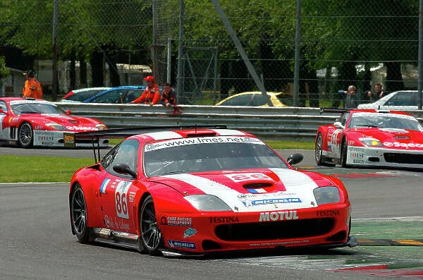 2004 Le Mans Endurance Series, Monza, Italy. 8th May 2004. The Larbre Ferrari 550 of Bouchut, Lamy, Zacchia. World Copyright: Lister / LAT Photographic. Ref: Digital Image only