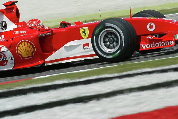 2004 Malaysian Grand Prix-Saturday Qualifying, Sepang, Malaysia. 20th March 2004 Michael Schumcaher, Ferrari F2004, action. World copyright LAT Photographic. Digital image only