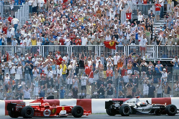 2005 Canadian Grand Prix On the celebration lap, race winner Kimi Raikkonen