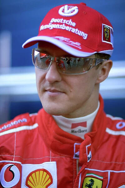 2005 European Grand Prix - Friday Practice. Nurburgring, Germany. 27th May 2005 Michael Schumacher, Ferrari F2004M, portrait. World Copyright: Steven Tee / LAT Photographic ref:Digital Image Only 48mb file