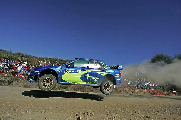 2005 FIA World Rally Champs. Round three Rally Mexico. 10th - 13th March 2005. Petter Solberg, Subaru, action. World Copyright: McKlein / LAT