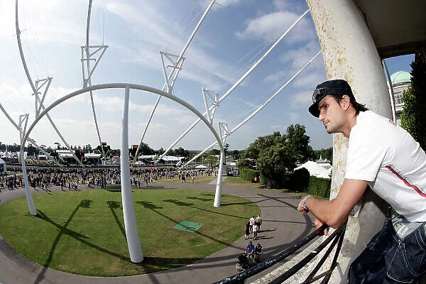 2005 Goodwood Festival of Speed Goodwood Estate, West Sussex. 24th - 26th June. Vitantonio Liuzzi, Red Bull Racing admires the view from the Balcony of the House. Portrait. World Copyright: Gary Hawkins / LAT Photographic ref: Digital Image Only