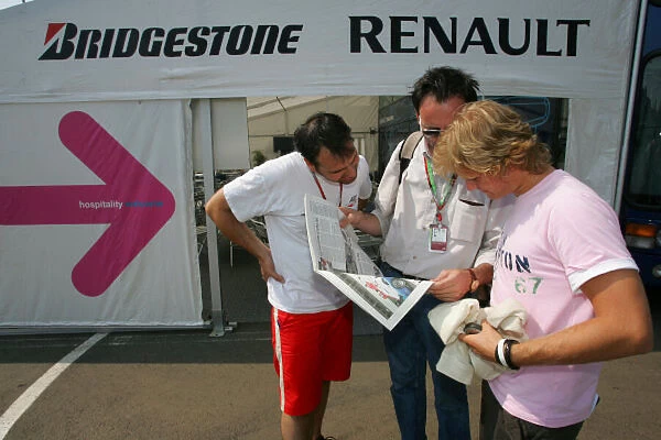 2005 GP2 Series - Hungry Hungeroring, Budapest 28th - 31st July 2005 Thursday Nico Rosberg (D, ART Grand Prix). checking out What the papers say Portrait. Copyright: GP2 Series Media Service ref: Digital Image Only