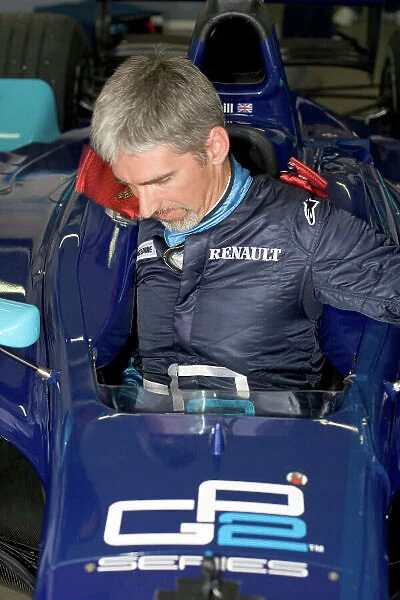 2005 GP2 Series Press Day Paul Ricard, France Damon Hill Prepares for his first drive of a GP2 Car. 28th June 2005 World copyright: GP2 media service Hi-Res Available on request