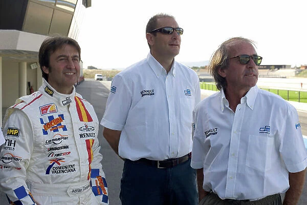 2005 GP2 Series Press Day Paul Ricard, France Adrian Campos (ESP), Bruno Michel, GP2 Series Organiser and Jacques Laffite (FRA). 28th June 2005 World copyright: GP2 Series Hi-Res Available