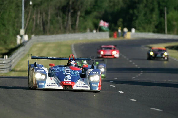 2005 Le Mans 24 Hours Le Mans, France. 17th - 18th June Franck Montagny (F) / Jean-Marc Gounon (F) / Stephane Ortelli (F) (no 4 Audi R8, Audi Playstation Team ORECA). Action. World Copyright: Peter Spinney / LAT Photographic Ref: Digital image only