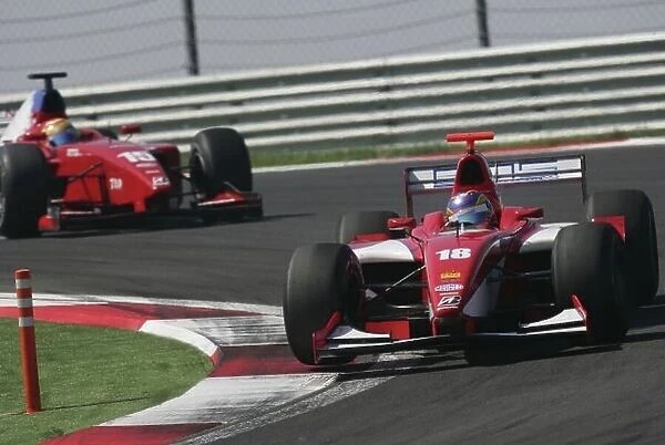 2006 GP2 Series. Round 10. Istanbul Park, Istanbul Turkey. 27th August 2006. Sunday Race. Hiroki Yoshimoto (JAP, BCN Competicion) leads Franck Perera (FRA, Dams). Action