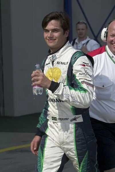 2006 GP2 Series. Round 3. Nurburgring, Germany. 5th May 2006. Friday qualifying. Nelson Piquet Jr. (BRA, Piquet Sports) gets pole position. Portrait. World Copyright: Andrew Ferraro / GP2 Series Media Service. Ref: Digital Image Only.F0AA9367.jpg