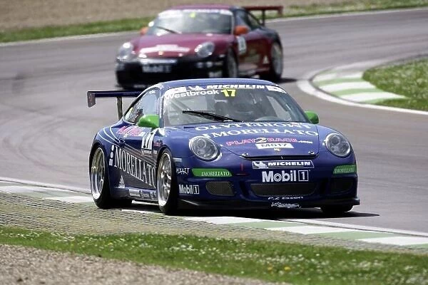 2006 San Marino Grand Prix - Porsche Supercup Imola, Italy. 20th - 23rd April 2006 Westbrook leads Walfisch. Action. World Copyright: Charles Coates / LAT Photographic ref: Digital Image ZK5Y9957
