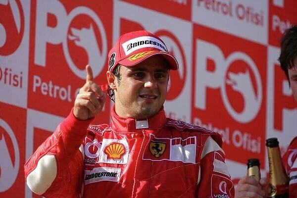 2006 Turkish Grand Prix - Sunday Race Istanbul Park, Istanbul, Turkey. 24th - 27th August. Felipe Massa, Ferrari 248F1, celebrates his first Grand Prix win on the podium