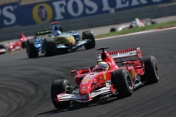 2006 Turkish Grand Prix - Sunday Race Istanbul Park, Istanbul, Turkey. 24th - 27th August. Felipe Massa, Ferrari 248F1, 1st position, leads Fernando Alonso, Renault R26, 2nd position, Michael Schumacher, Ferrari 248F1, 3rd position