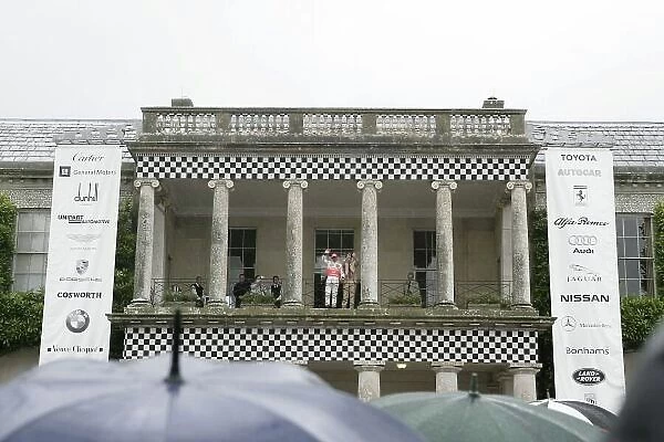 2007 Goodwood Festival of Speed, Goodwood Estate, West Sussex, UK. 22nd - 24th June 2007. Lewis Hamilton with Lord March on the balcony of Goodwood house. World Copyright: Gary Hawkins / LAT Photographic Ref: Digital Image only