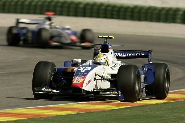 2007 GP2 Series. Round 11. Valencia, Spain. 30th September. Sunday Race. Giorgio Pantano (ITA, Campos Grand Prix) leads Vitaly Petrov (RUS, Campos Grand Prix). Action