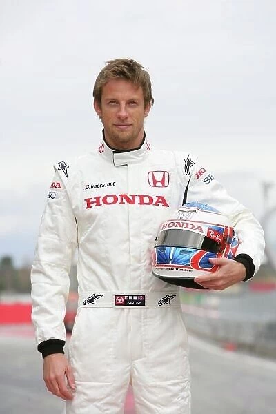2007 Honda Racing F1 Launch Barcelona Spain. 25th January. Jenson Button. Portrait. Photo: Lorenzo Bellanca / LAT Photographic Ref:ZD2J4560