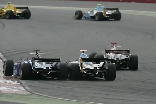 2008 GP2 Asia Series. Saturday Race. Dubai. Dubai Autodrome. 26th January. Davide Valsecchi (ITA, Durango) and Marco Bonanomi (ITA, Piquet Sports). Action. World Copyright: Alastair Staley / GP2 Series Media Service ref: _MG_4894