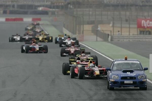 2008 GP2 Asia Series. Saturday Race. Dubai. Dubai Autodrome. 26th January. The safety car leads the field. Action. World Copyright: Alastair Staley / GP2 Series Media Service ref: _MG_4854