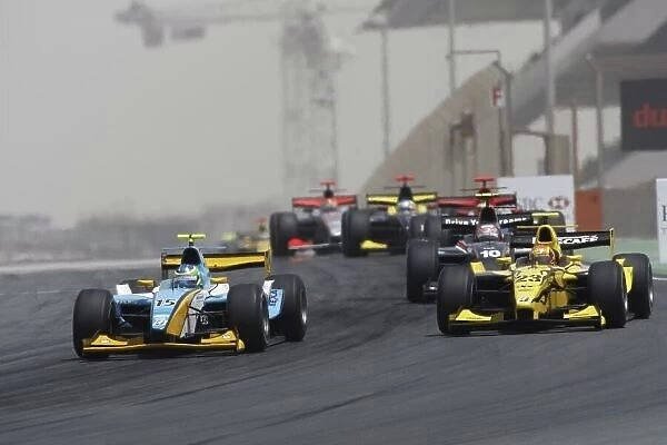 2008 GP2 Asia Series Saturday Race. Dubai. Dubai Autodrome. 12th April 2008. Alberto Valerio (BRA, Durango) and Diego Nunes (BRA, David Price Racing). World Copyright: Andrew Ferraro / GP2 Series Media Service ref: _H0Y7284.jpg