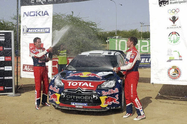 2011 FIA World Rally Championship: R-L: Sebastien Ogier and co-driver Julien Ingrassia, Citroen DS3 WRC, wins the Power stage and the rally by just 0