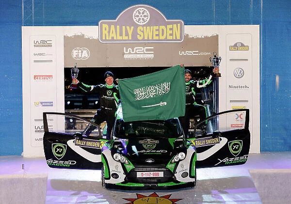 2013 World Rally Championship Swedish Rally 7th - 10th February 2013 Yazeed Al Rajhi, Michael Orr, Ford, podium Worldwide Copyright: McKlein / LAT