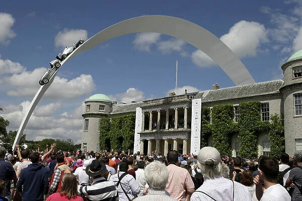 2014 Goodwood Festival of Speed. Goodwood Estate, West Sussex, England. 26th - 29th June 2014. Mercedes Benz display over Goodwood House. World Copyright: Gary Hawkins / LAT Photographic