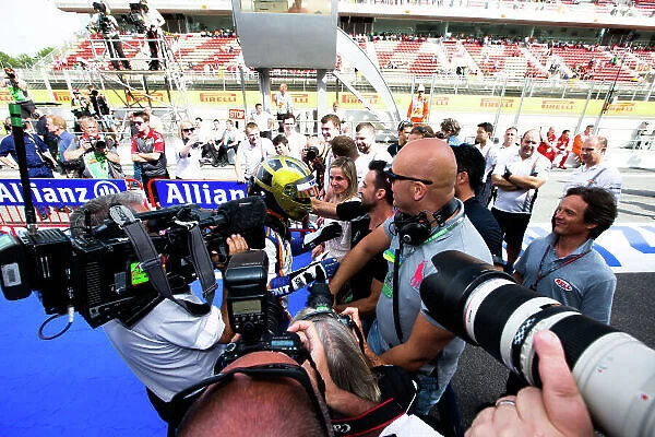 2014 GP2 Series Round 2 - Race 1. Circuit de Catalunya, Barcelona, Spain. Saturday 10 May 2014. Johnny Cecotto (VEN, Trident), celebrates his win Photo: Malcolm Griffiths / GP2 Series Media Service. ref: Digital Image F80P2136
