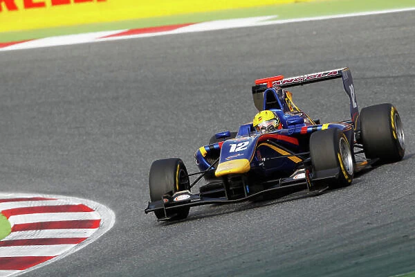 2014 GP3 Series Round 1 - Race 1. Circuit de Catalunya, Barcelona, Spain. Saturday 10 May 2014. Luis Sa Silva (MAC, Carlin) Photo: {Sam Bloxham} / GP3 Series Media Service. ref: Digital Image _G7C7019