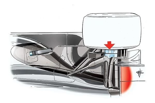 2014 Toro Rosso STR9: MOTORSPORT IMAGES: Toro Rosso STR9 sidepod cooling and powerunit layout