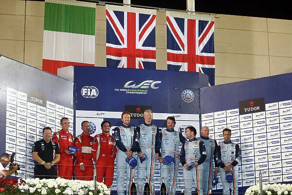 2014 World Endurance Championship, Bahrain International Circuit, Sakhir, Bahrain 13th-15th November, 2014. GTAM Podium Kristian POULSEN, David HEINEMEIER-HANSSON
