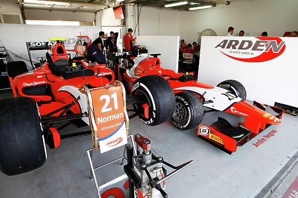 2015 GP2 Series Round 1 - Bahrain International Circuit, Bahrain. Sunday 19 April 2015. The Arden Garage of Andre Negrao (BRA, Arden International) and Norman Nato (FRA, Arden International) Photo: Sam Bloxham / GP2 Series Media Service