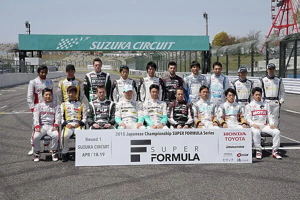 2015 Super Formula Series. Suzuka, Japan. 18th - 19th April 2015. Rd 1. 2015 Drivers portrait World Copyright: Yasushi Ishihara / LAT Photographic. Ref: 2015SF_Rd1_012