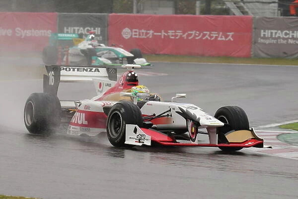2015 Super Formula Series. Suzuka, Japan. 7th - 8th November 2015. Rd 7. Race 2 Winner Naoki Yamamoto ( #16 TEAM MUGEN SF14 ) action World Copyright: Yasushi Ishihara  /  LAT Photographic. Ref: 2015SF_Rd7_014